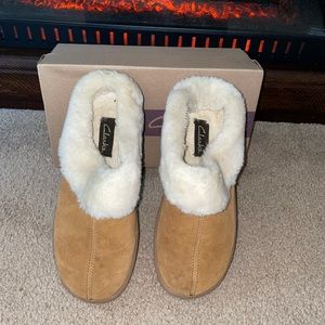 Clarks slip in with fur in the inside.